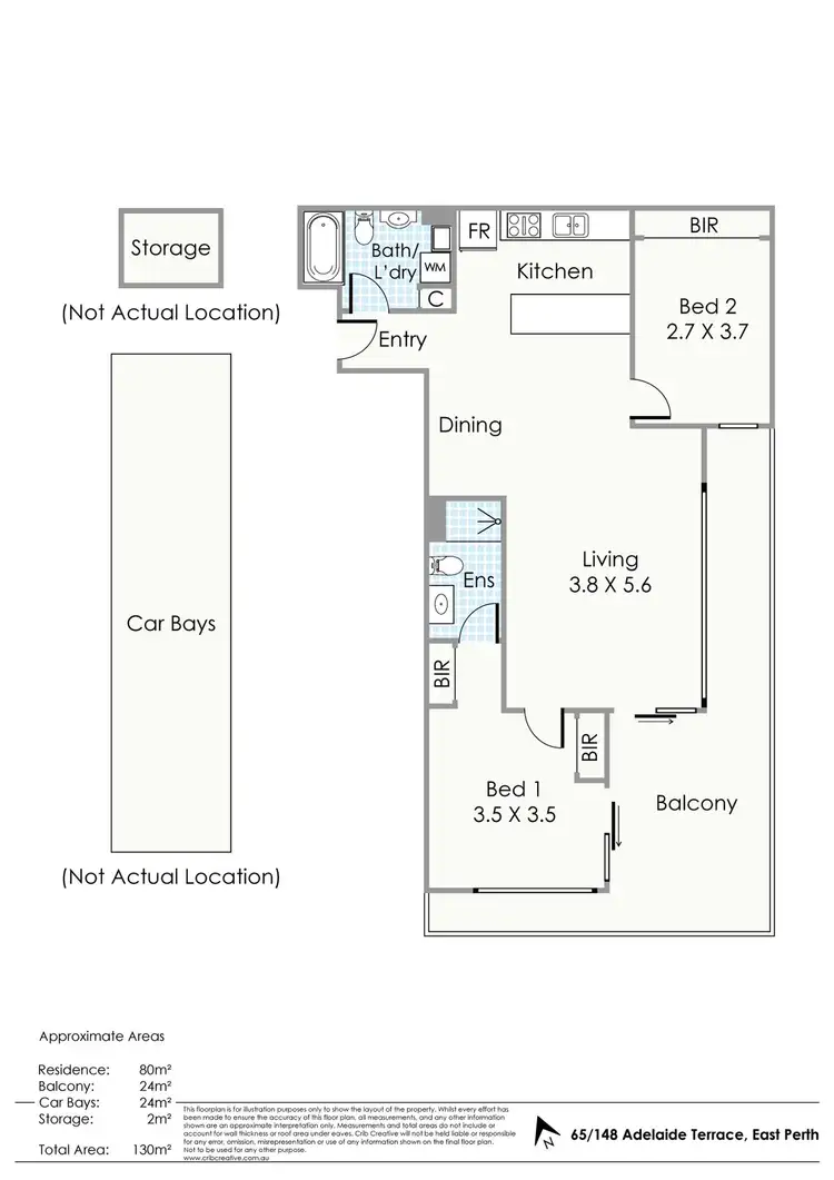 Floorplan of Homely apartment listing, 65/148 Adelaide Terrace, East Perth WA 6004