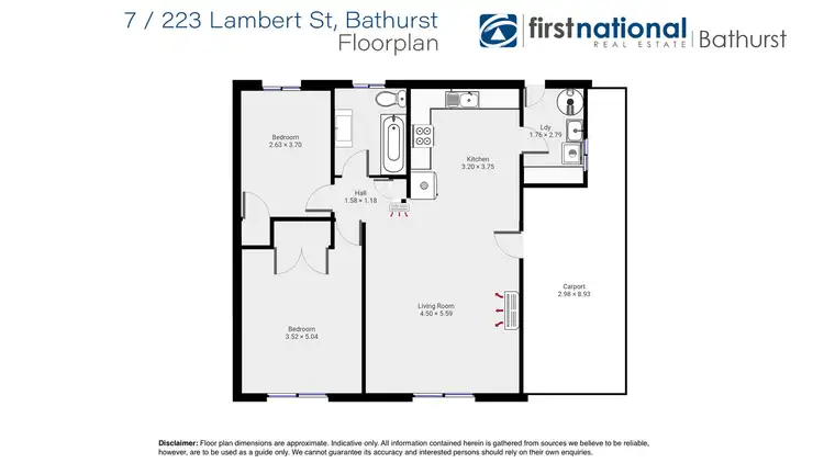 Floorplan of Homely unit listing, 7/223 Lambert Street, Bathurst NSW 2795
