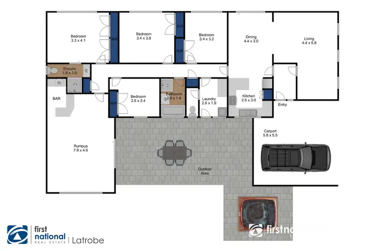 Floorplan of Homely house listing, 7 Greenvalley Court, Traralgon VIC 3844