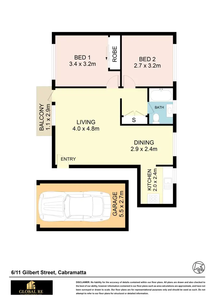Floorplan of Homely unit listing, 6/11 Gilbert Street, Cabramatta NSW 2166