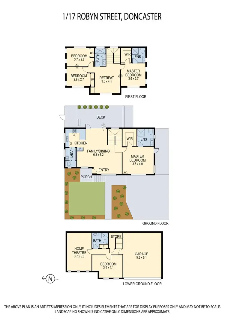Floorplan of Homely townhouse listing, 1/17 Robyn Street, Doncaster VIC 3108