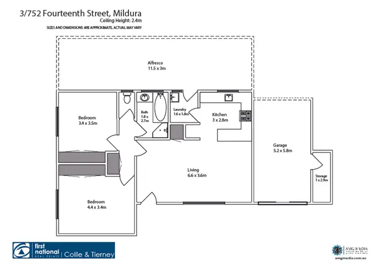 Floorplan of Homely unit listing, 3/752 Fourteenth Street, Mildura VIC 3500