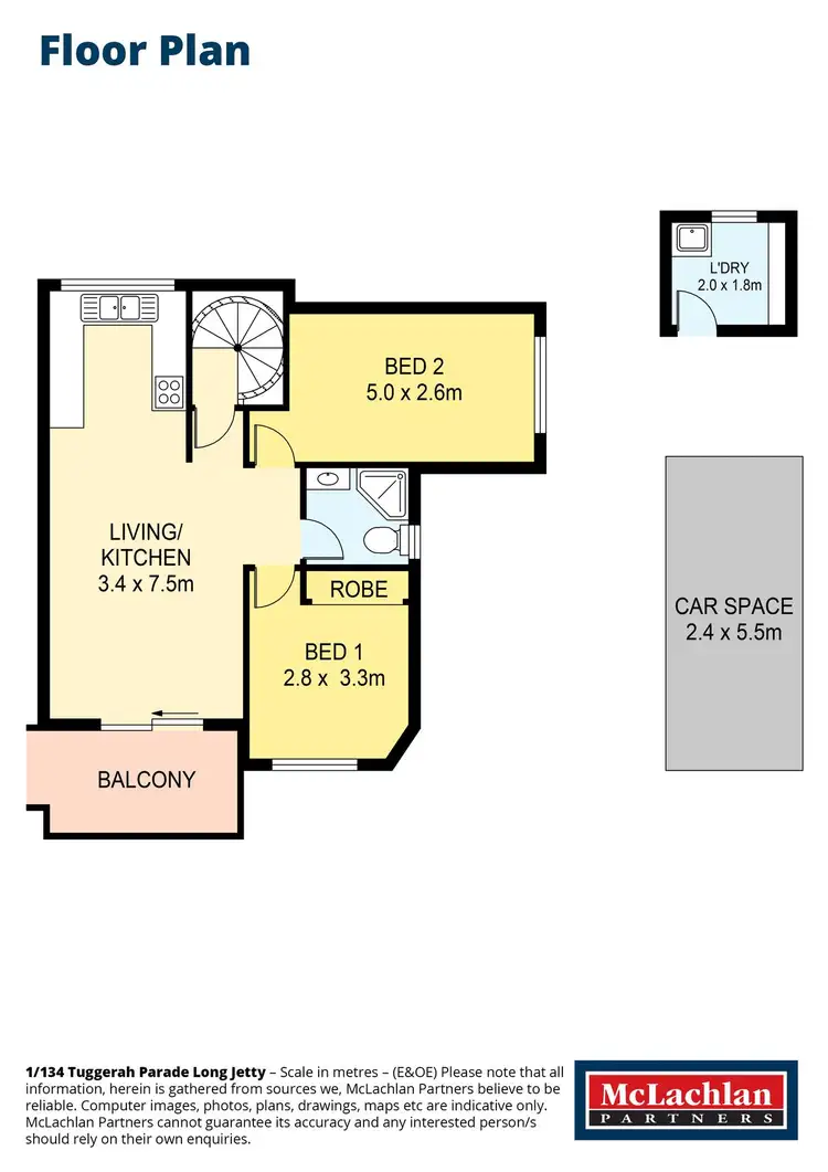 Floorplan of Homely unit listing, 1/134 Tuggerah Parade, Long Jetty NSW 2261