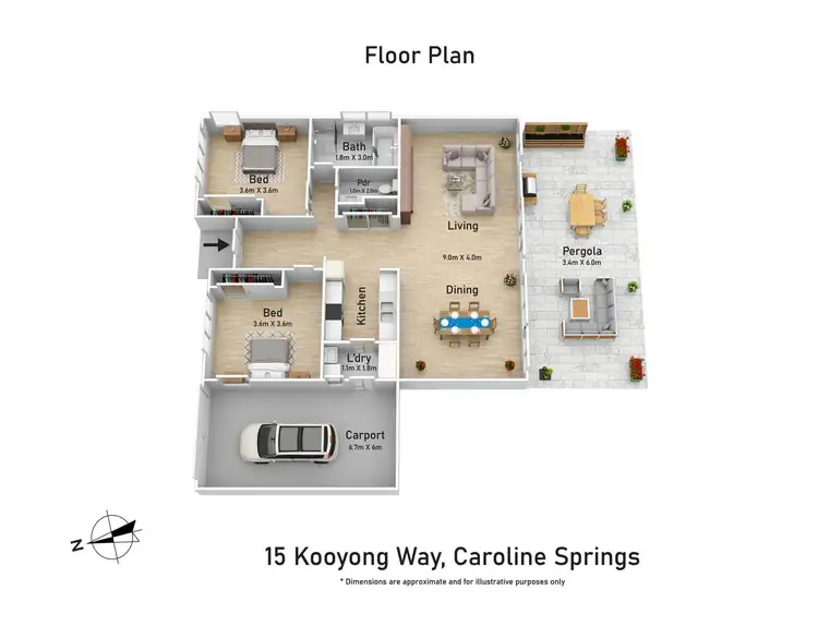 Floorplan of Homely house listing, 15 Kooyong Way, Caroline Springs VIC 3023