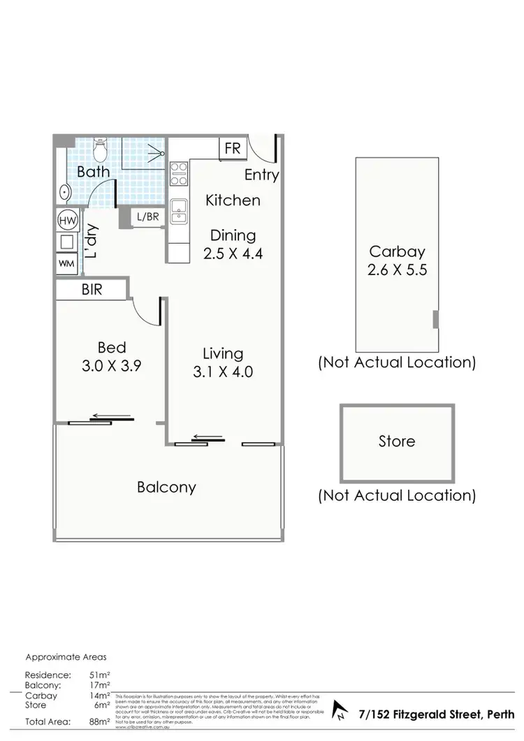 Floorplan of Homely apartment listing, 7/152 Fitzgerald Street, Perth WA 6000