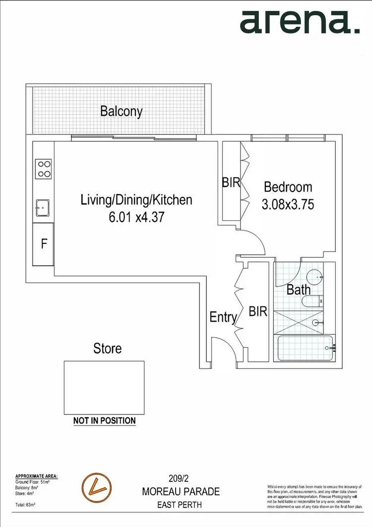 Floorplan of Homely apartment listing, 209/2 Moreau Parade, East Perth WA 6004