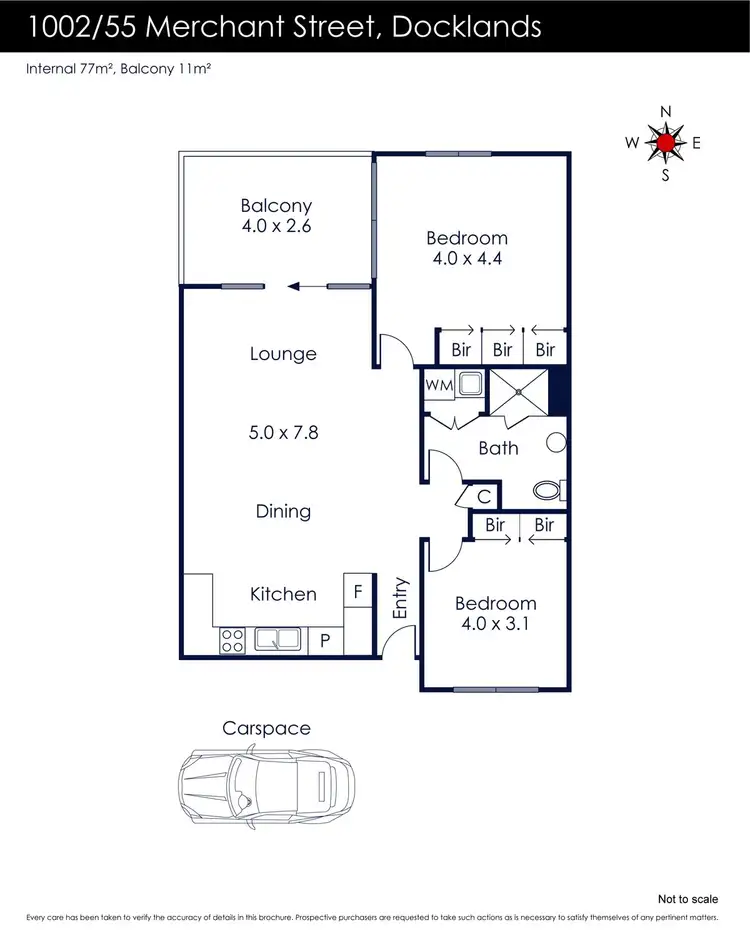 Floorplan of Homely apartment listing, 1002/55 Merchant Street, Docklands VIC 3008