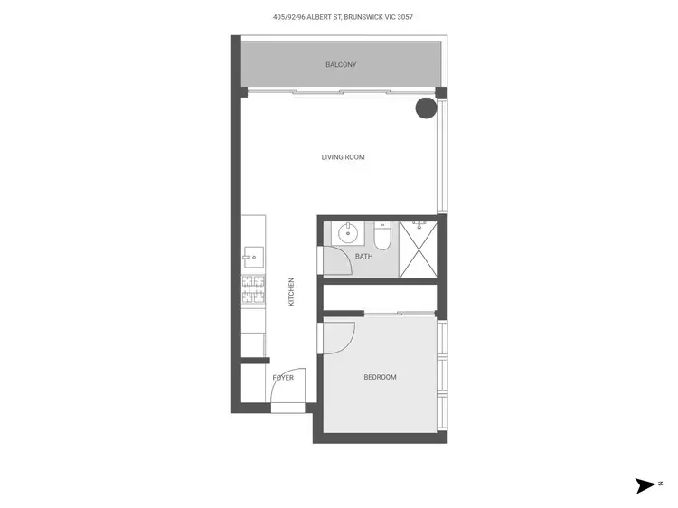 Floorplan of Homely apartment listing, 405/92-96 Albert Street, Brunswick East VIC 3057