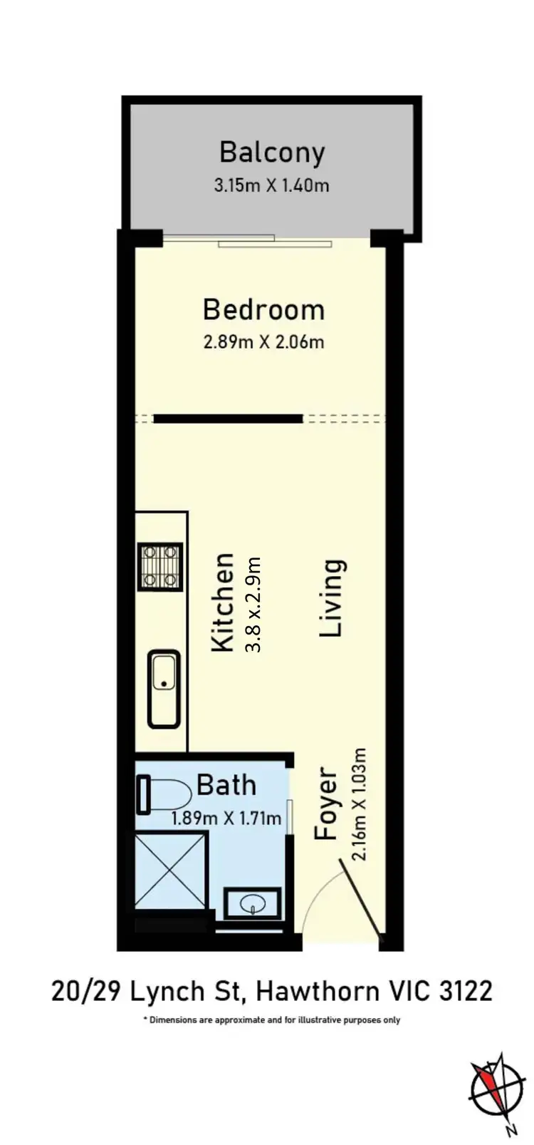 Floorplan of Homely apartment listing, 20/29 Lynch Street, Hawthorn VIC 3122