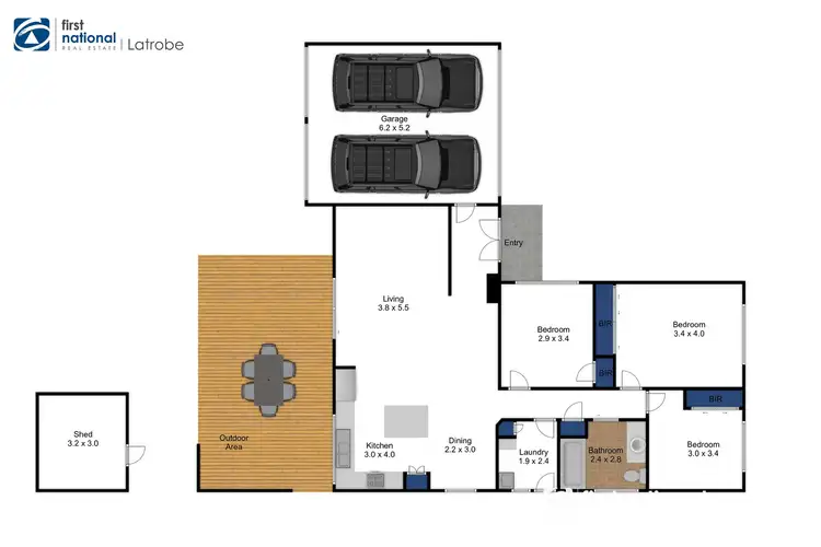 Floorplan of Homely house listing, 1 Ellery Place, Traralgon VIC 3844
