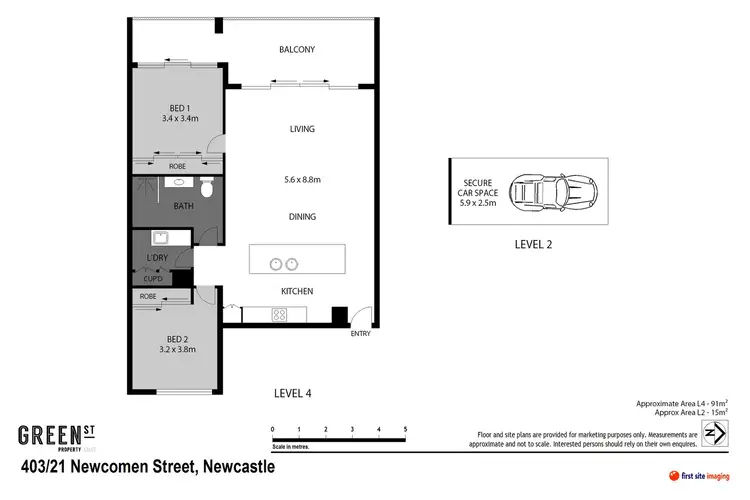 Floorplan of Homely apartment listing, 403/21 Newcomen Street, Newcastle NSW 2300