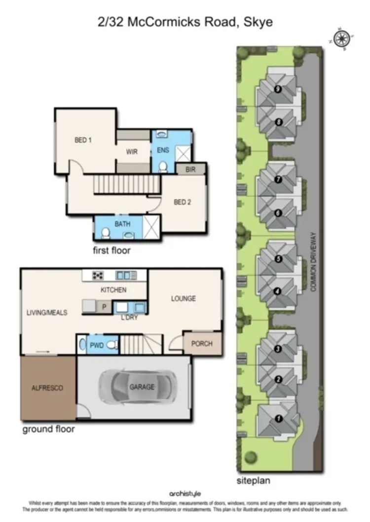 Floorplan of Homely townhouse listing, 9/32 McCormicks Road, Skye VIC 3977