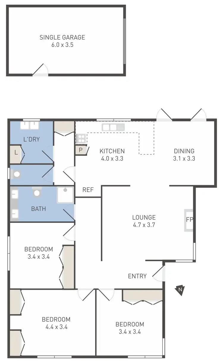 Floorplan of Homely unit listing, 1/47 Whitesides Avenue, Sunshine West VIC 3020