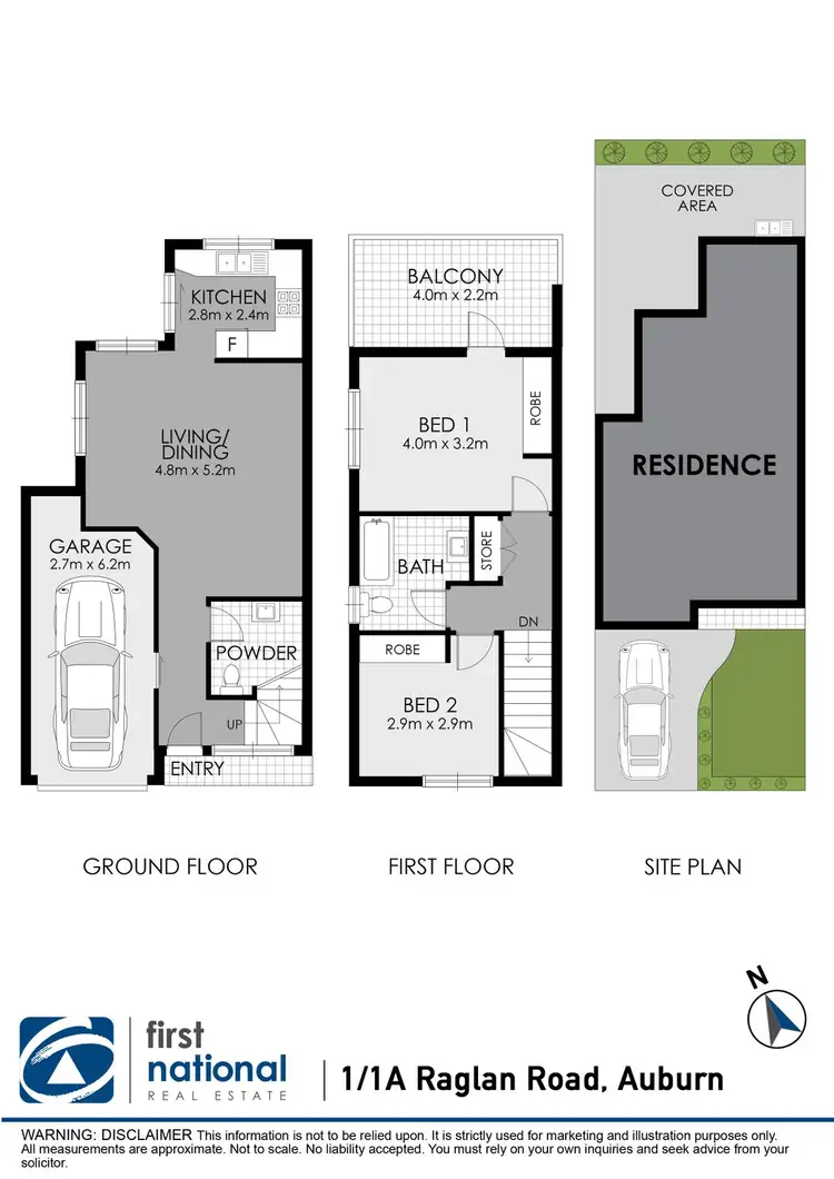 Floorplan of Homely townhouse listing, 1/1A Raglan Road, Auburn NSW 2144