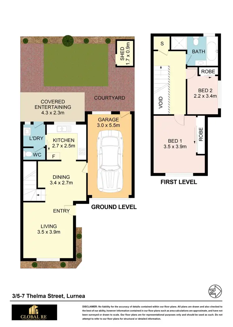 Floorplan of Homely townhouse listing, 3/5-7 Thelma Street, Lurnea NSW 2170