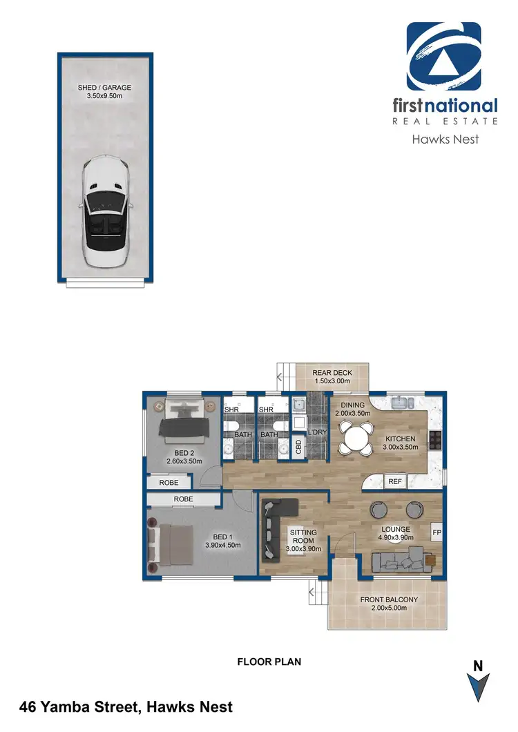 Floorplan of Homely house listing, 46 Yamba Street, Hawks Nest NSW 2324