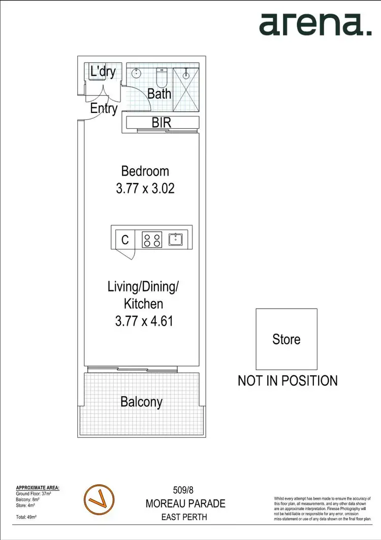 Floorplan of Homely apartment listing, 509/8 Moreau Parade, East Perth WA 6004