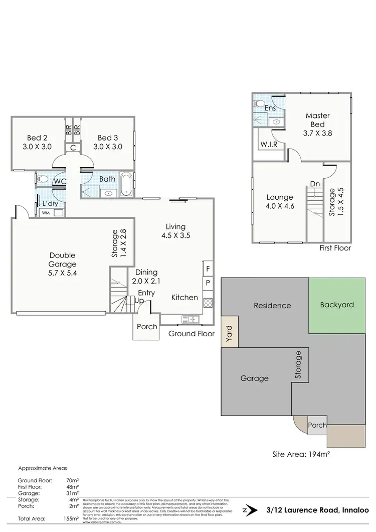 Floorplan of Homely townhouse listing, 3/12 Laurence Road, Innaloo WA 6018