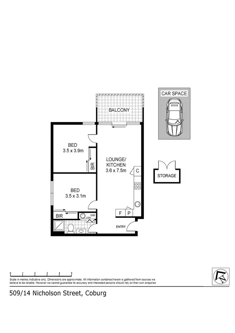 Floorplan of Homely apartment listing, 509/14-20 Nicholson Street, Coburg VIC 3058