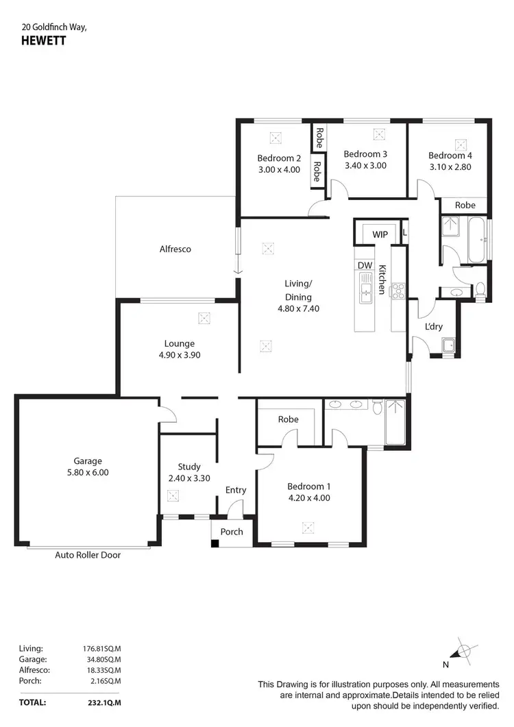 Floorplan of Homely house listing, 20 Goldfinch Way, Hewett SA 5118