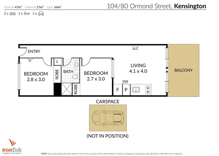 Floorplan of Homely apartment listing, 104/80 Ormond Street, Kensington VIC 3031