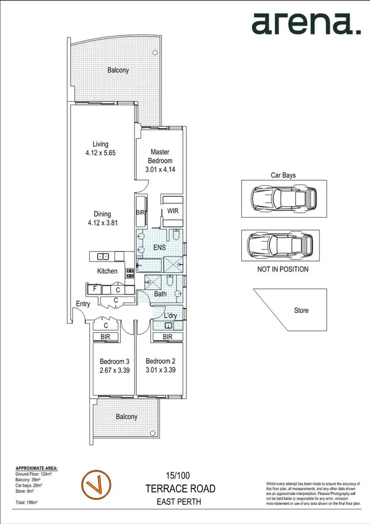 Floorplan of Homely apartment listing, 15/100 Terrace Road, East Perth WA 6004