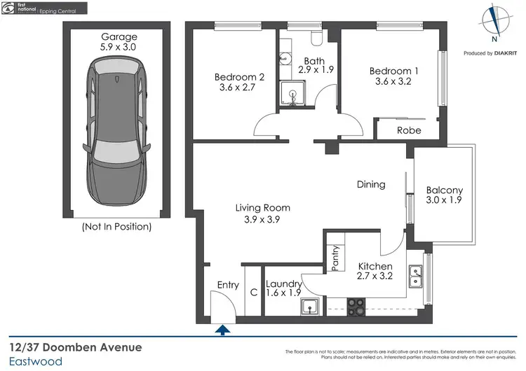 Floorplan of Homely unit listing, 12/37-39 Doomben Avenue, Eastwood NSW 2122