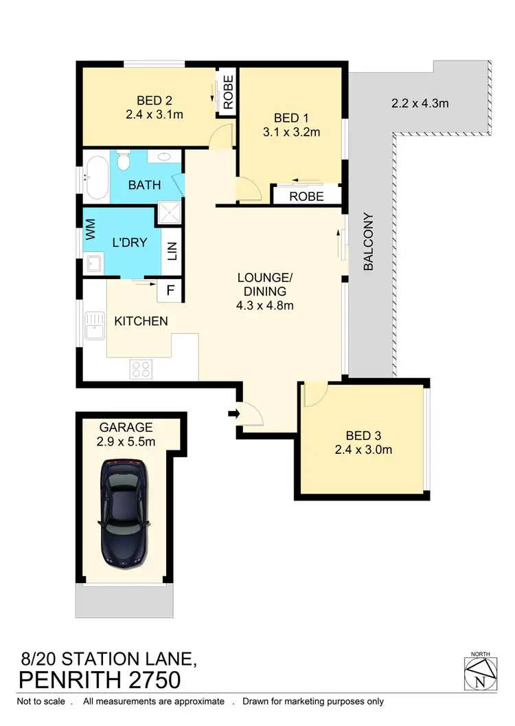 Floorplan of Homely unit listing, 8/20 Station Lane, Penrith NSW 2750