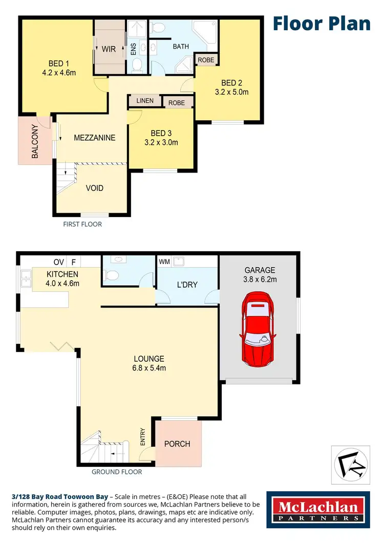 Floorplan of Homely townhouse listing, 3/128 Bay Road, Toowoon Bay NSW 2261