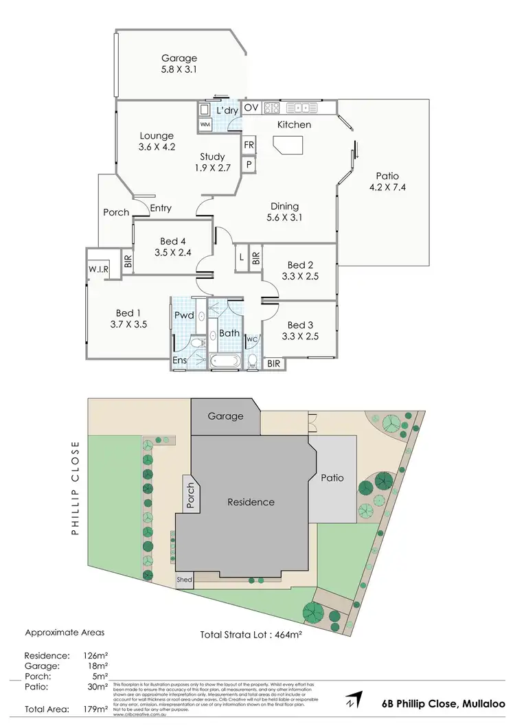 Floorplan of Homely semi-detached listing, 6B Phillip Close, Mullaloo WA 6027