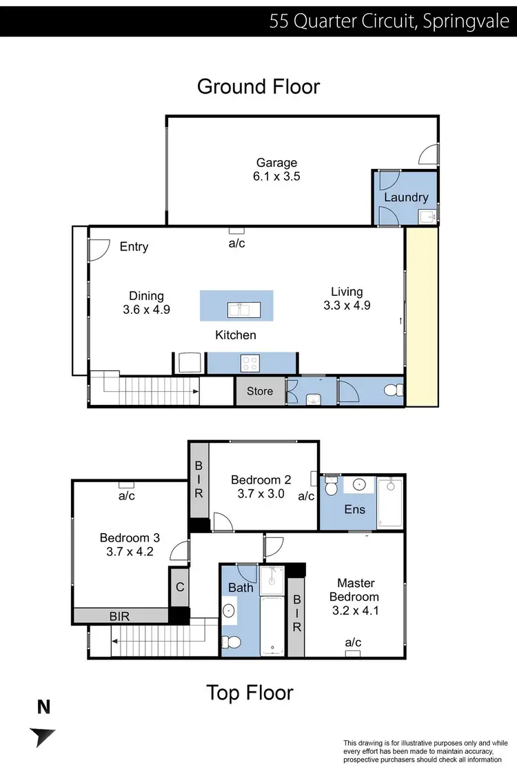 Floorplan of Homely townhouse listing, 55 Quarter Circuit, Springvale VIC 3171