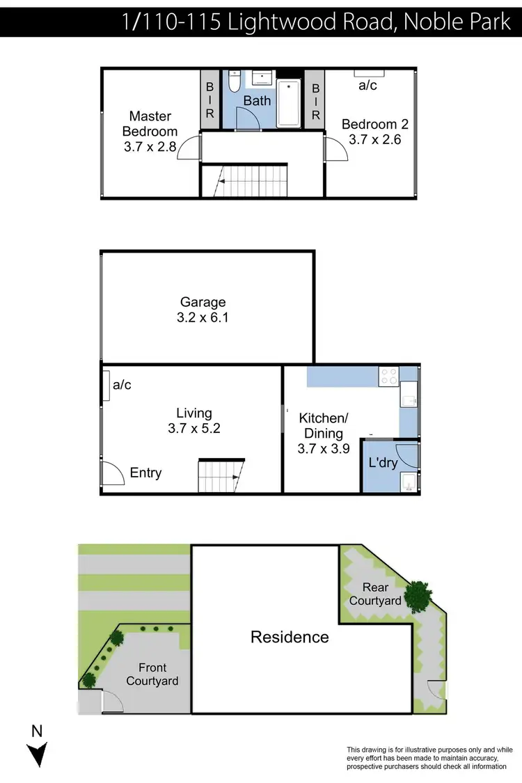 Floorplan of Homely townhouse listing, 1/110-115 Lightwood Road, Noble Park VIC 3174
