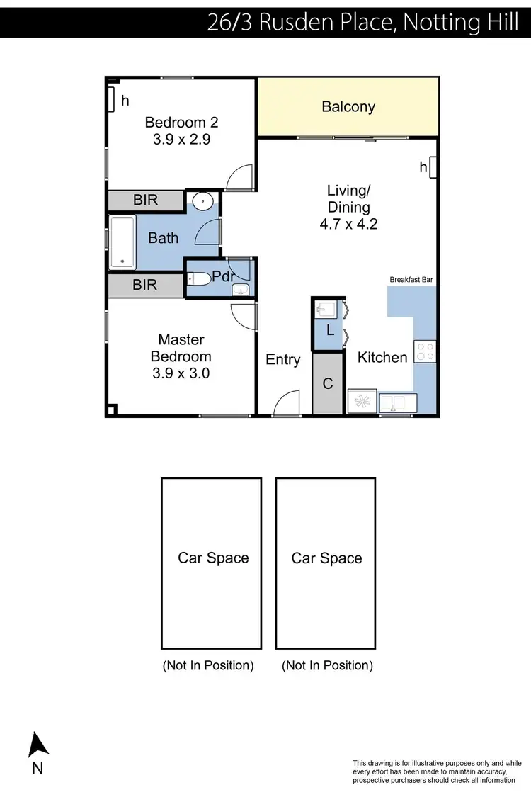 Floorplan of Homely apartment listing, 26/3 Rusden Place, Notting Hill VIC 3168