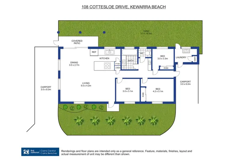 Floorplan of Homely semi-detached listing, Lot 1a/108 Cottesloe Drive, Kewarra Beach QLD 4879
