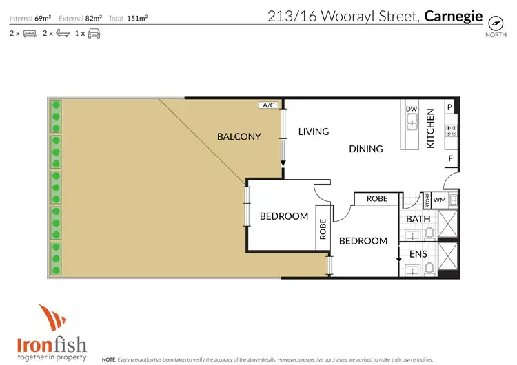 Floorplan of Homely apartment listing, 213/16 Woorayl Street, Carnegie VIC 3163
