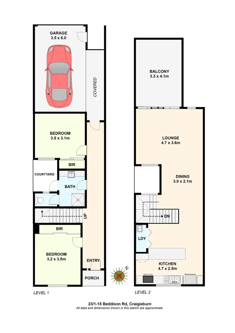Floorplan of Homely townhouse listing, 23/1-15 Beddison Road, Craigieburn VIC 3064