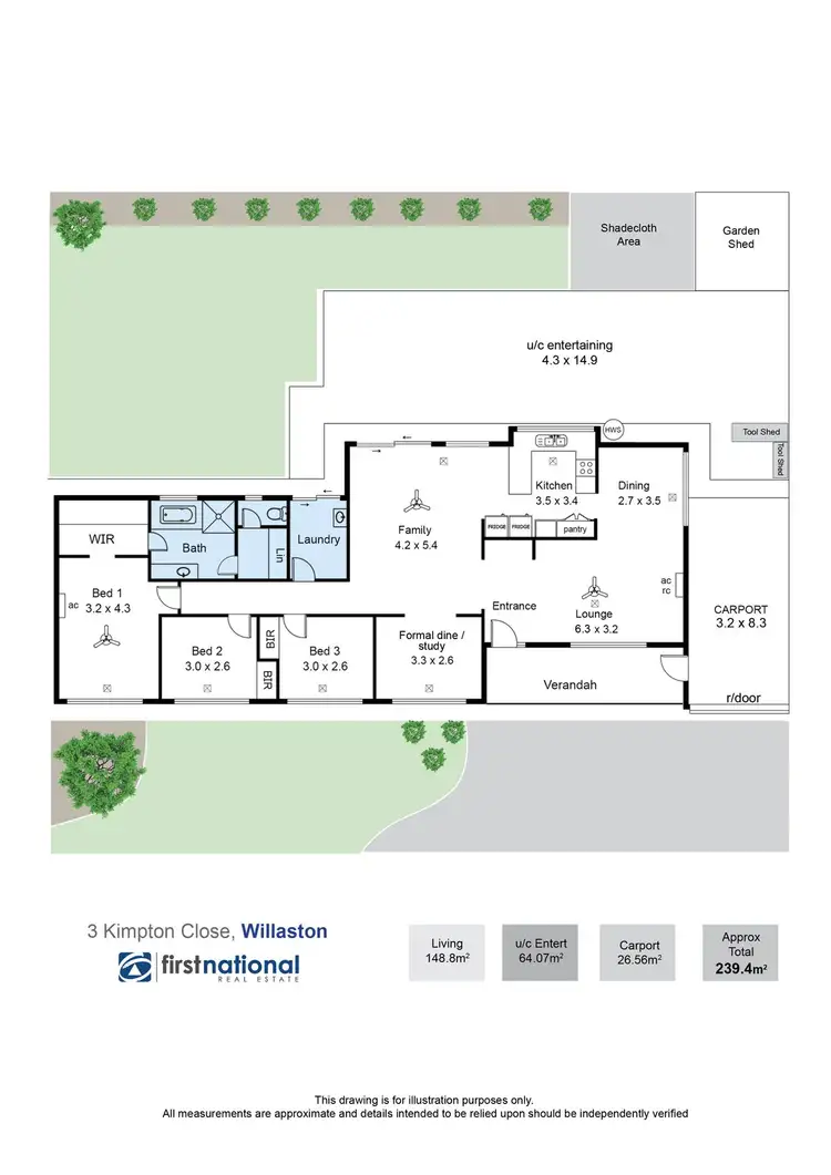 Floorplan of Homely house listing, 3 Kimpton Close, Willaston SA 5118