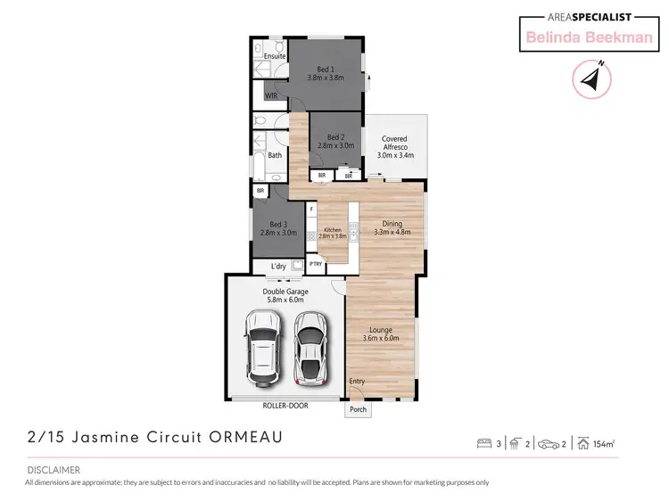Floorplan of Homely semi-detached listing, 2/15 Jasmine Circuit, Ormeau QLD 4208