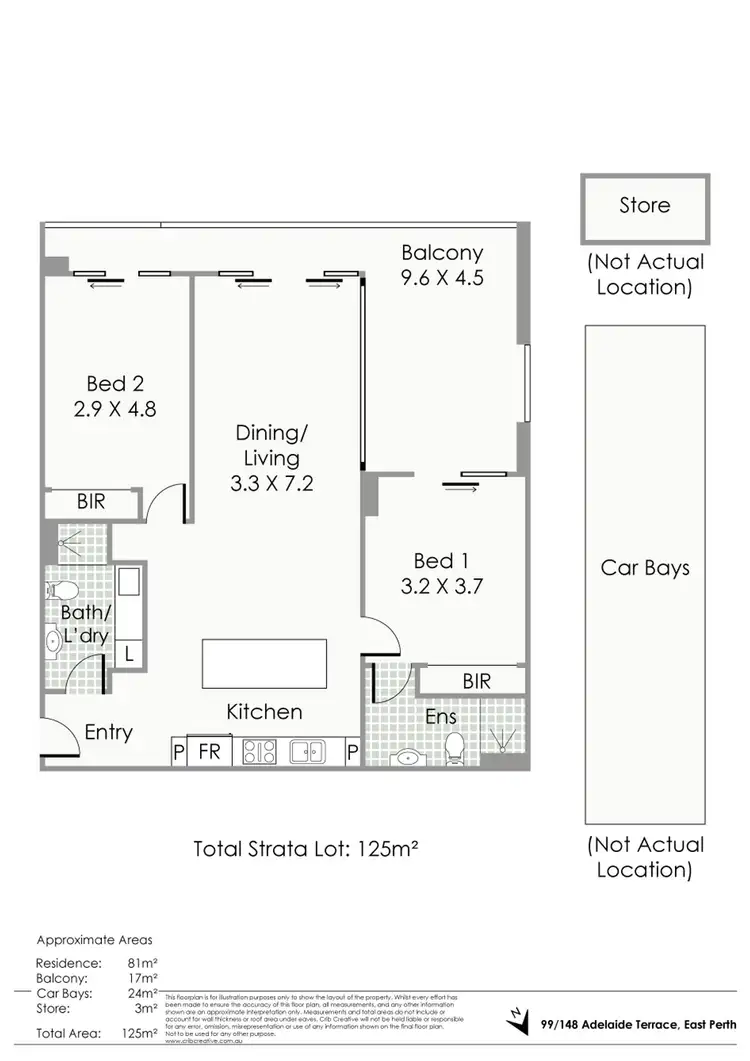 Floorplan of Homely apartment listing, 99/148 Adelaide Tce, East Perth WA 6004