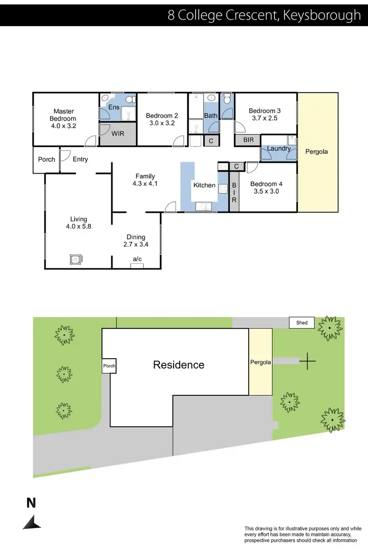 Floorplan of Homely house listing, 8 College Crescent, Keysborough VIC 3173