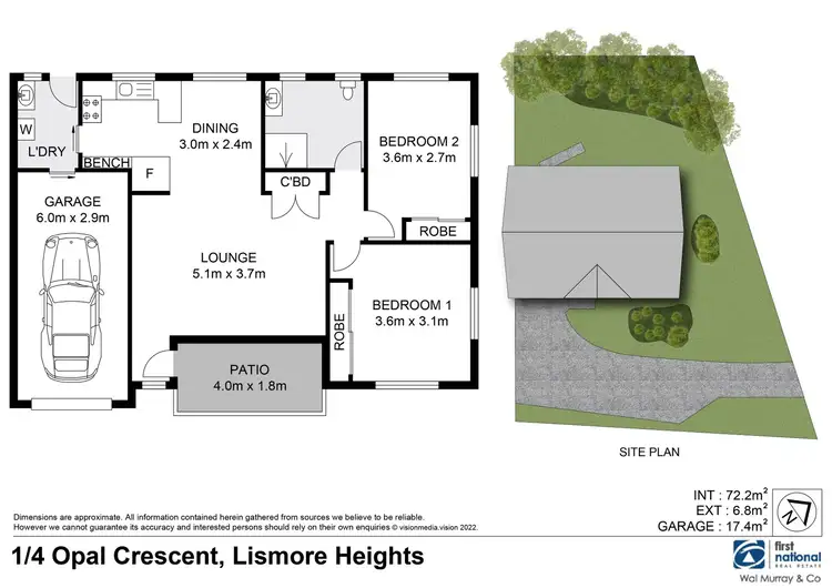 Floorplan of Homely unit listing, 1/4 Opal Crescent, Lismore Heights NSW 2480