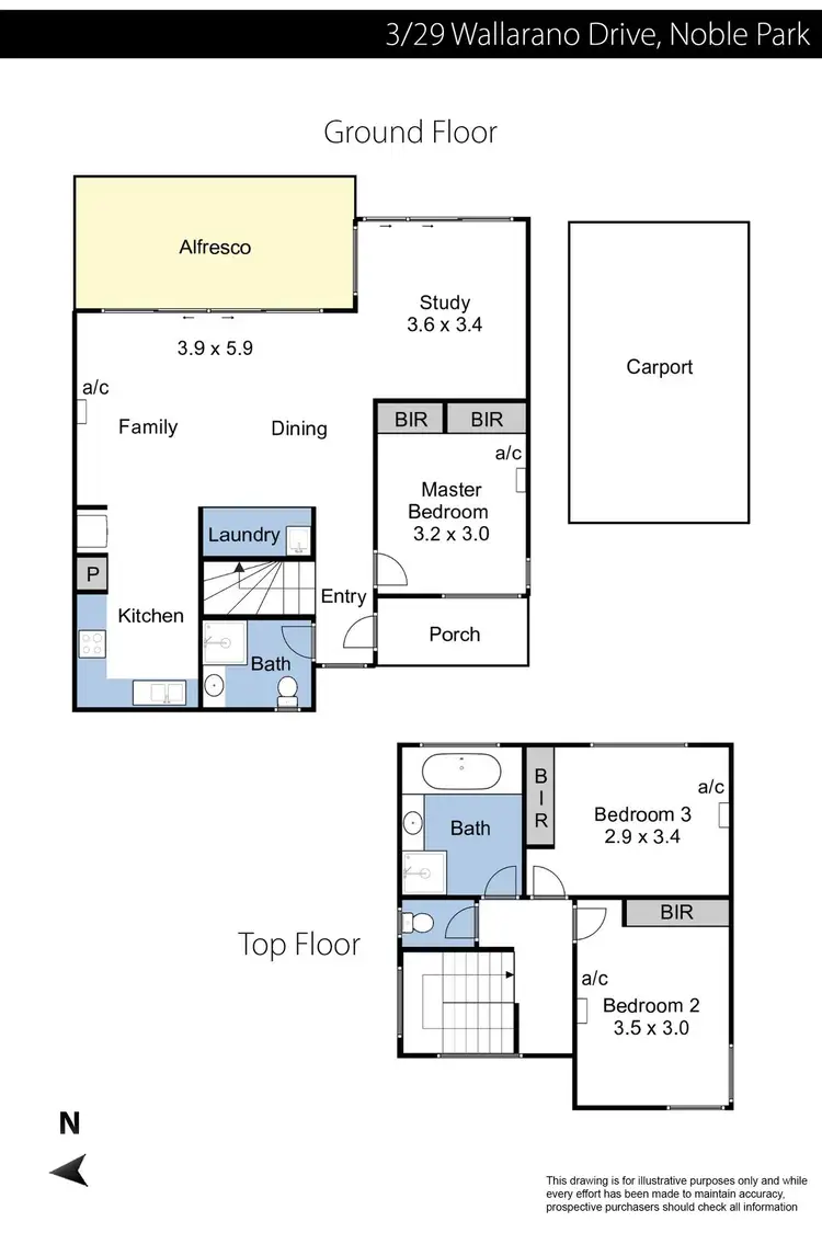 Floorplan of Homely townhouse listing, 3 & 4/29 Wallarano Drive, Noble Park VIC 3174