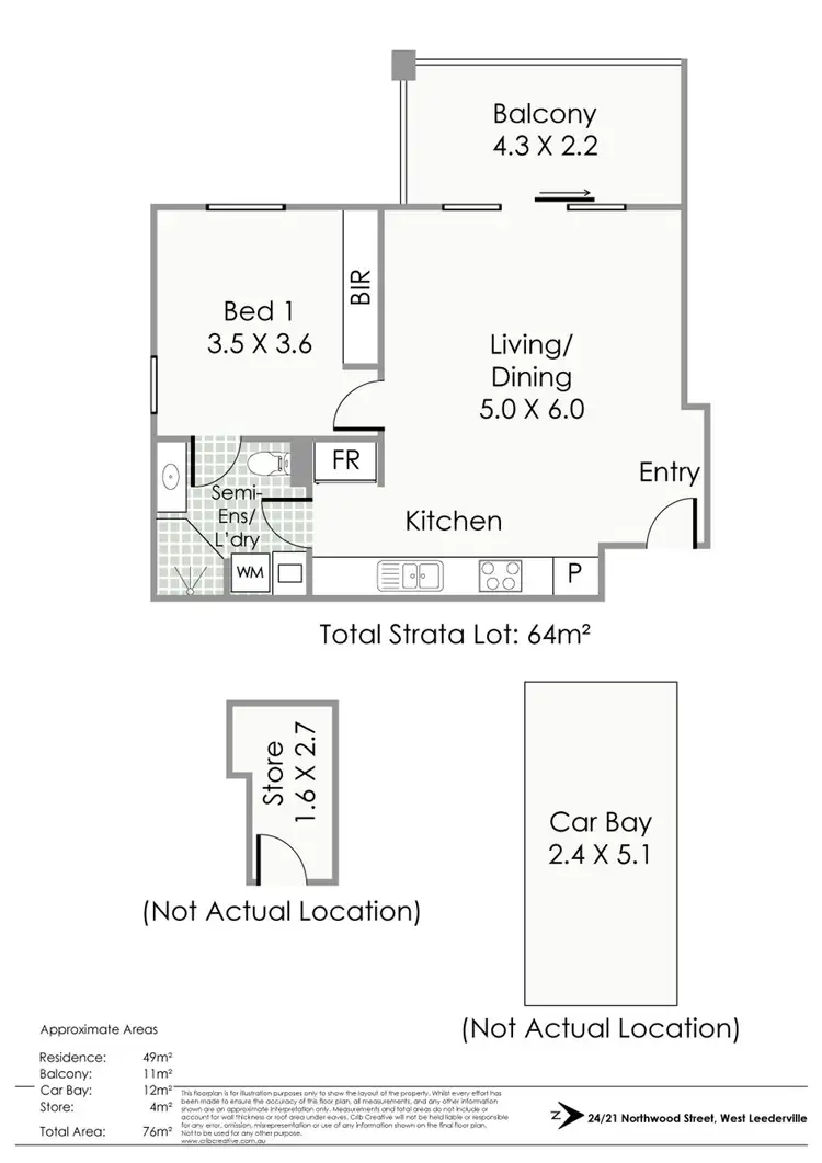 Floorplan of Homely apartment listing, 24/21-23 Northwood Street, West Leederville WA 6007