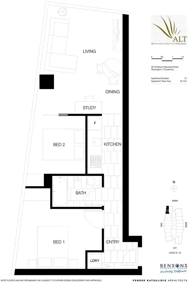 Floorplan of Homely apartment listing, 1721/18 Mt Alexander Road, Travancore VIC 3032