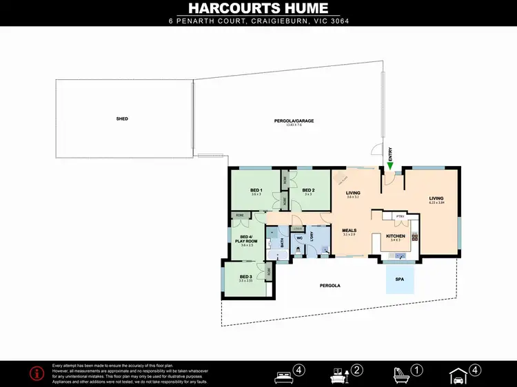 Floorplan of Homely house listing, 6 Penarth Court, Craigieburn VIC 3064