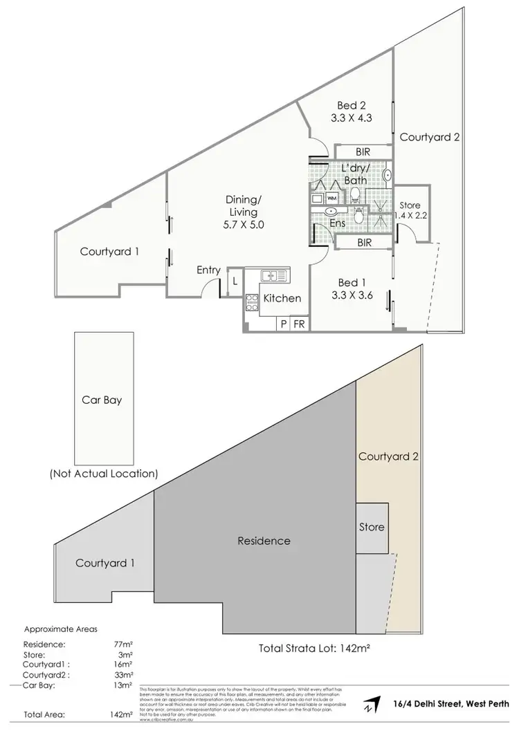 Floorplan of Homely apartment listing, 16/4 Delhi St, West Perth WA 6005