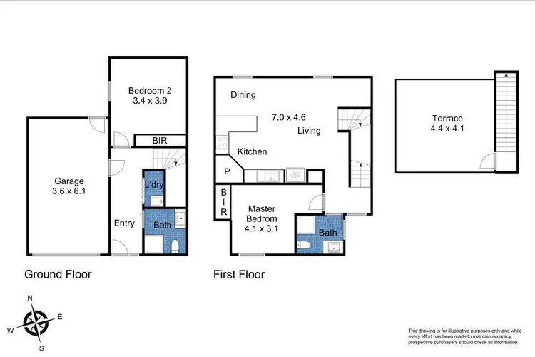 Floorplan of Homely townhouse listing, 3/41 Stuart Street, Noble Park VIC 3174