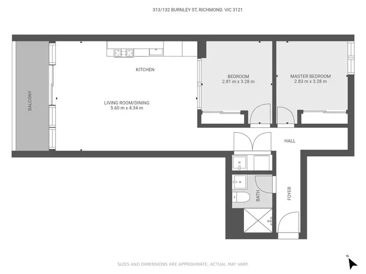 Floorplan of Homely apartment listing, 313/312 Burnley Street, Richmond VIC 3121