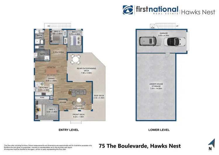 Floorplan of Homely house listing, 75 The Boulevarde, Hawks Nest NSW 2324