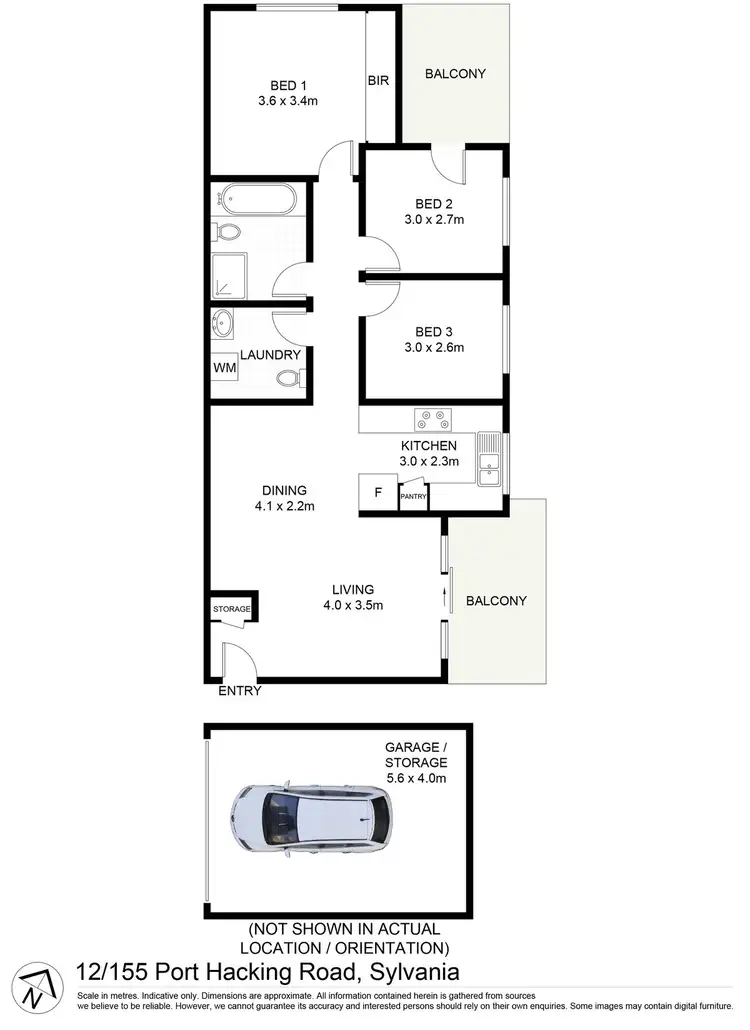 Floorplan of Homely apartment listing, 12/155-161 Port Hacking Road, Sylvania NSW 2224